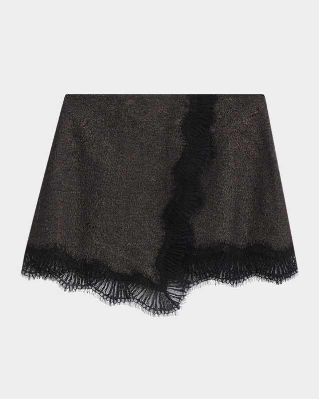 Sophia Sparkly Lace-Trim Mini Skirt